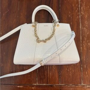 Aldo White Croc-Embossed Women's Handbag